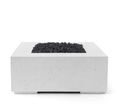 ALEA 40 Square Outdoor Fire Feature, 40" Concrete Fire Pit, 65K–90K BTU, Modern Patio Fire Pit