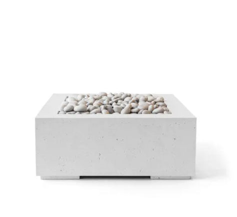 ALEA 32 Square Outdoor Fire Feature, Minimalist Concrete Gas Fire Pit