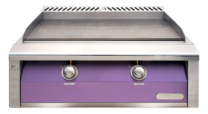 Alfresco 30-Inch Stainless Steel Built-In Gas Griddle.