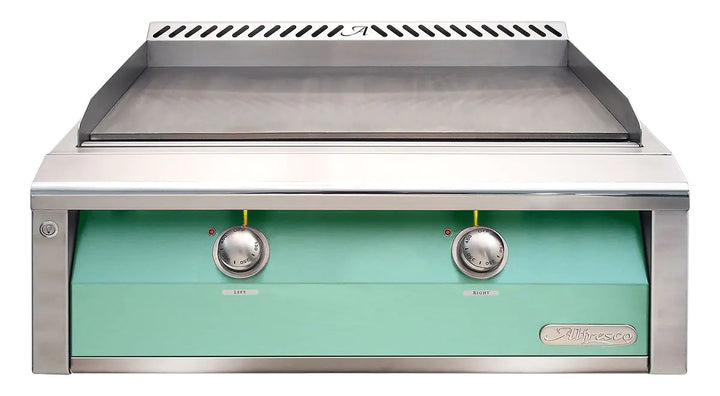 Alfresco 30-Inch Stainless Steel Built-In Gas Griddle.