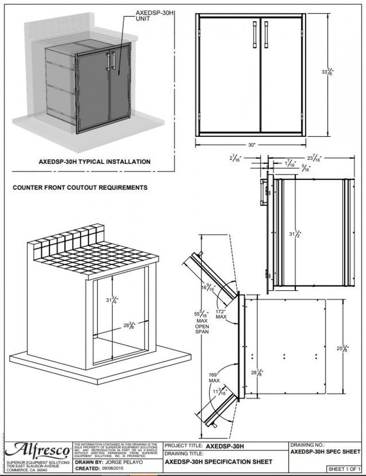 Alfresco - 30" High Profile Unit (33" High) Pantry
