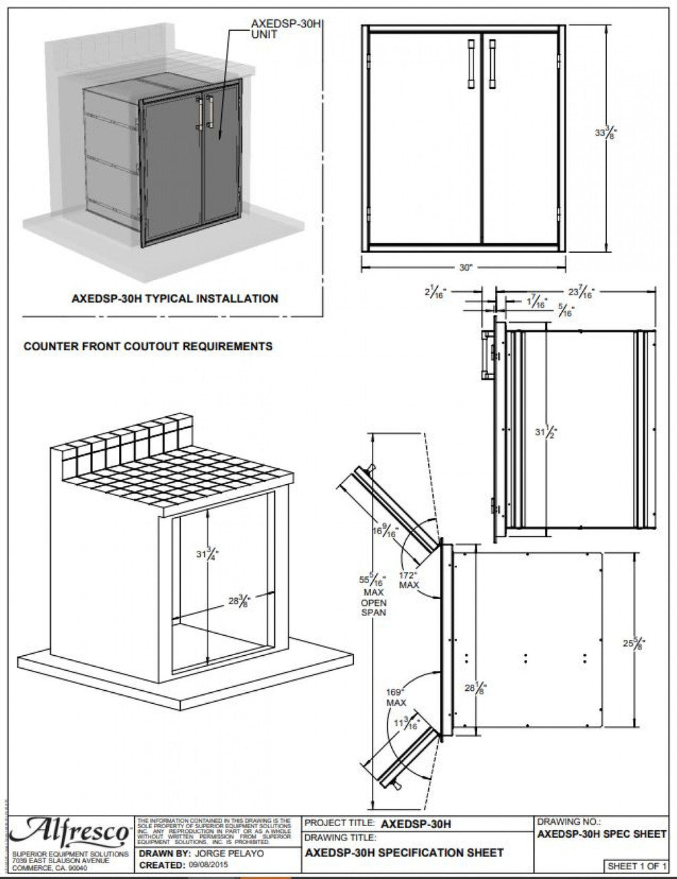 Alfresco - 42" High Profile Unit (33" High) Pantry