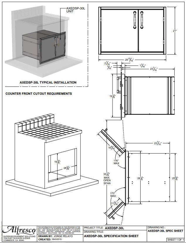 Alfresco - 30" Low Profile Unit (21" High) Pantry
