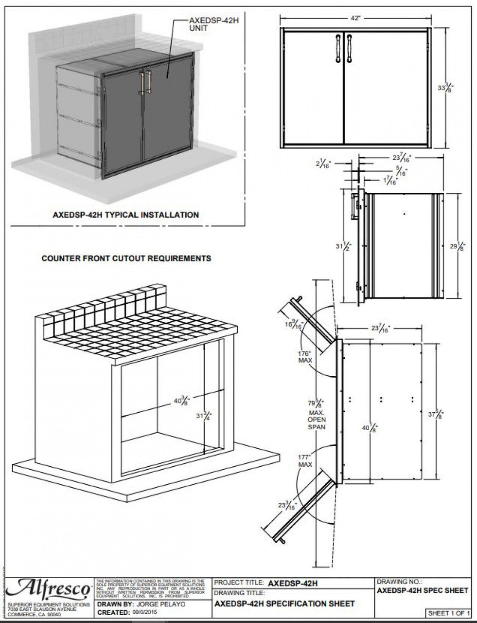 Alfresco - 42" High Profile Unit (33" High) Pantry