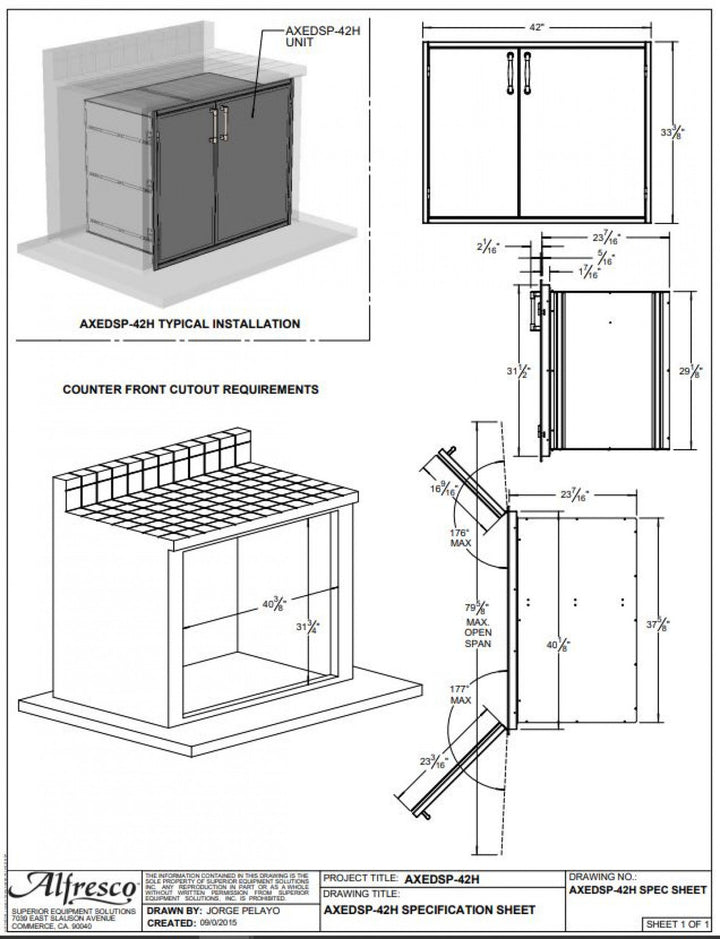 Alfresco - 42" High Profile Unit (33" High) Pantry
