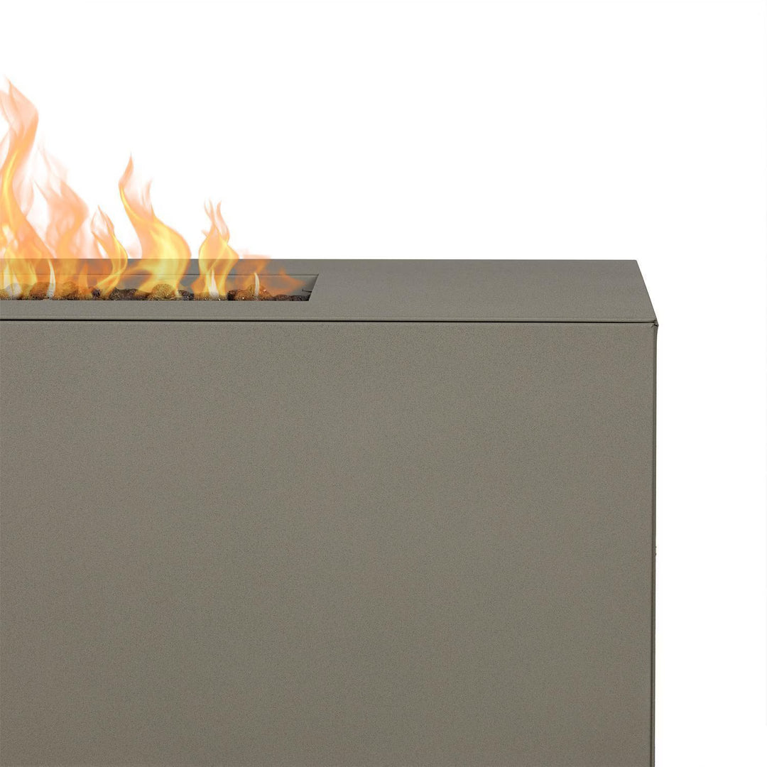 Real Flame 72-Inch Rectangular Aluminum Propane Fire Pit Table – Cloud Gray
