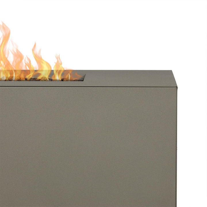 Real Flame 72-Inch Rectangular Aluminum Propane Fire Pit Table – Cloud Gray