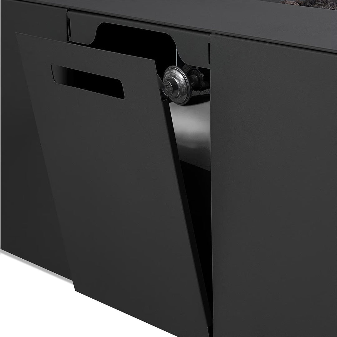 Real Flame 72-Inch Rectangular Aluminum Natural Gas Fire Pit Table – Charcoal