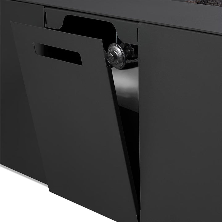 Real Flame 58-Inch Rectangular Aluminum Natural Gas Fire Pit Table – Charcoal