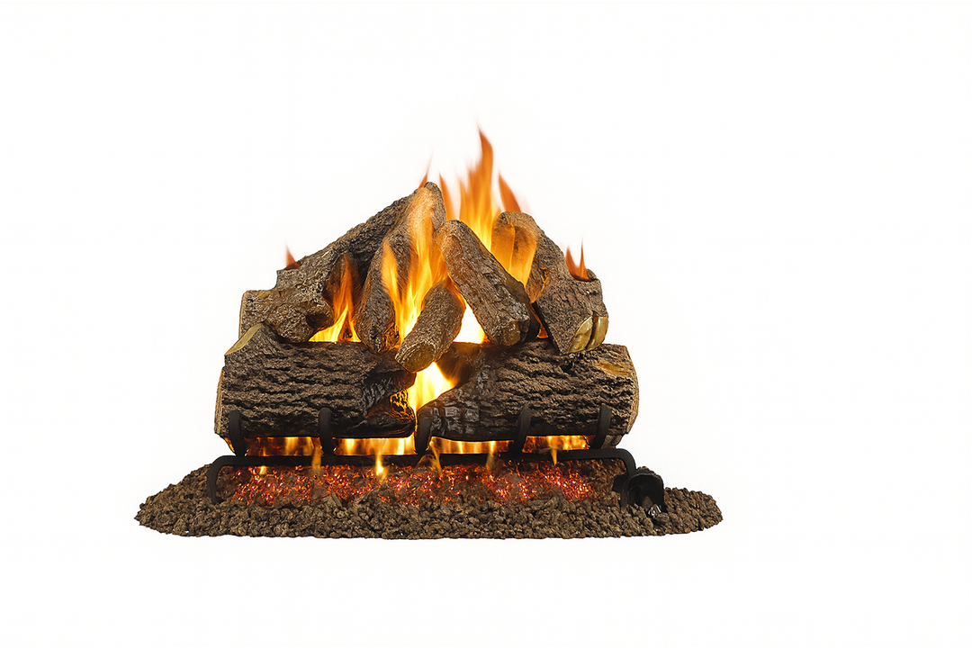 American Fyre Designs - Charred Oak (Vented) Log Sets for Fireplaces - Size 24"