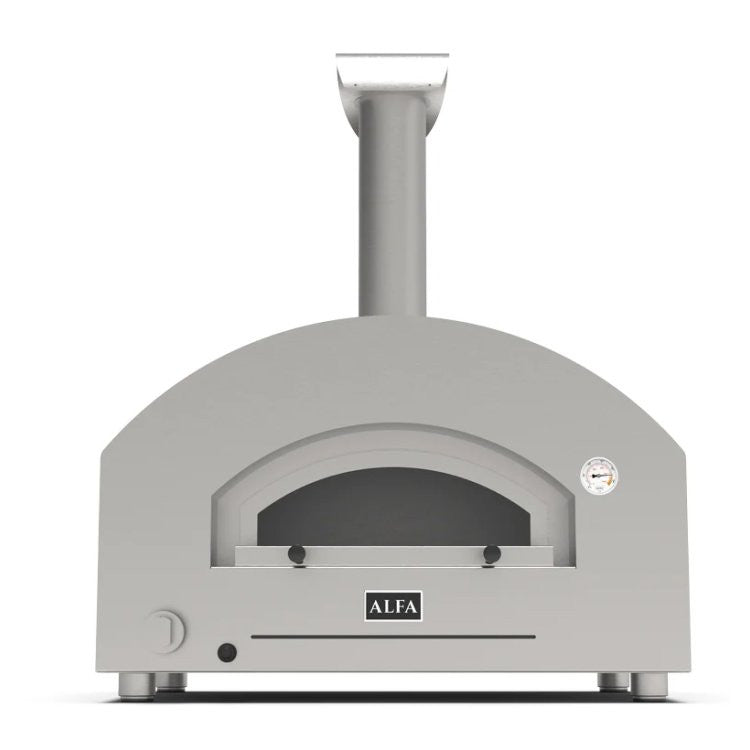 Alfa Pizza Oven - Futuro 2 Pizze Hybrid Gas-Fired In Silver Black - FXFT-2P-MSB-U