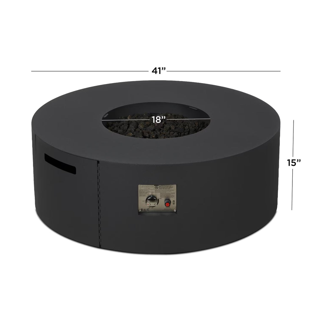 Real Flame 41-Inch Round Aluminum Natural Gas Fire Pit Table – Charcoal