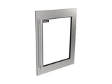 Perlick Luxe Stainless Steel Glass Door Panel with Knurled Handle – Right Hinge, Locking