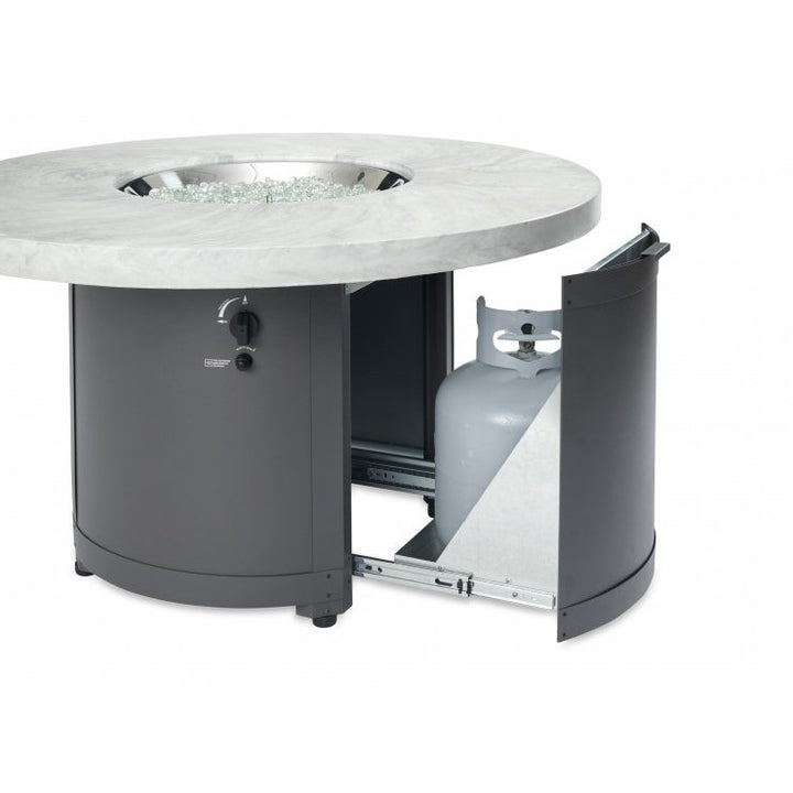 Outdoor Greatroom - White Onyx Beacon Fire Pit Table