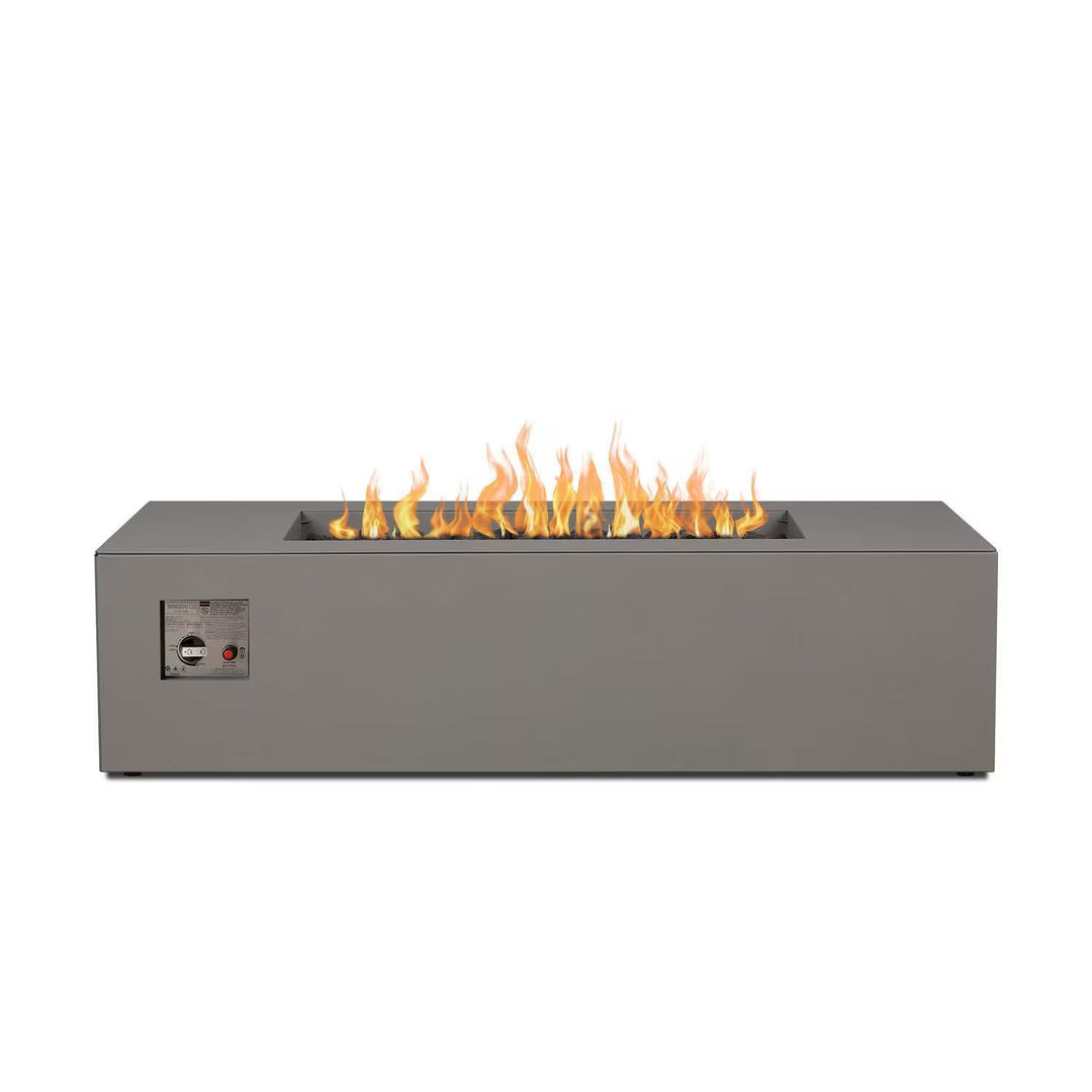 Covewood 58-Inch Low Profile Rectangular Aluminum Natural Gas Fire Pit Table in Cloud Gray (Ships Propane with Conversion Kit)