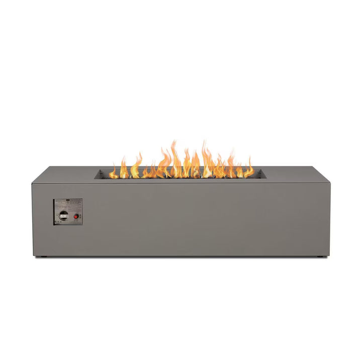Covewood 58-Inch Low Profile Rectangular Aluminum Natural Gas Fire Pit Table in Cloud Gray (Ships Propane with Conversion Kit)