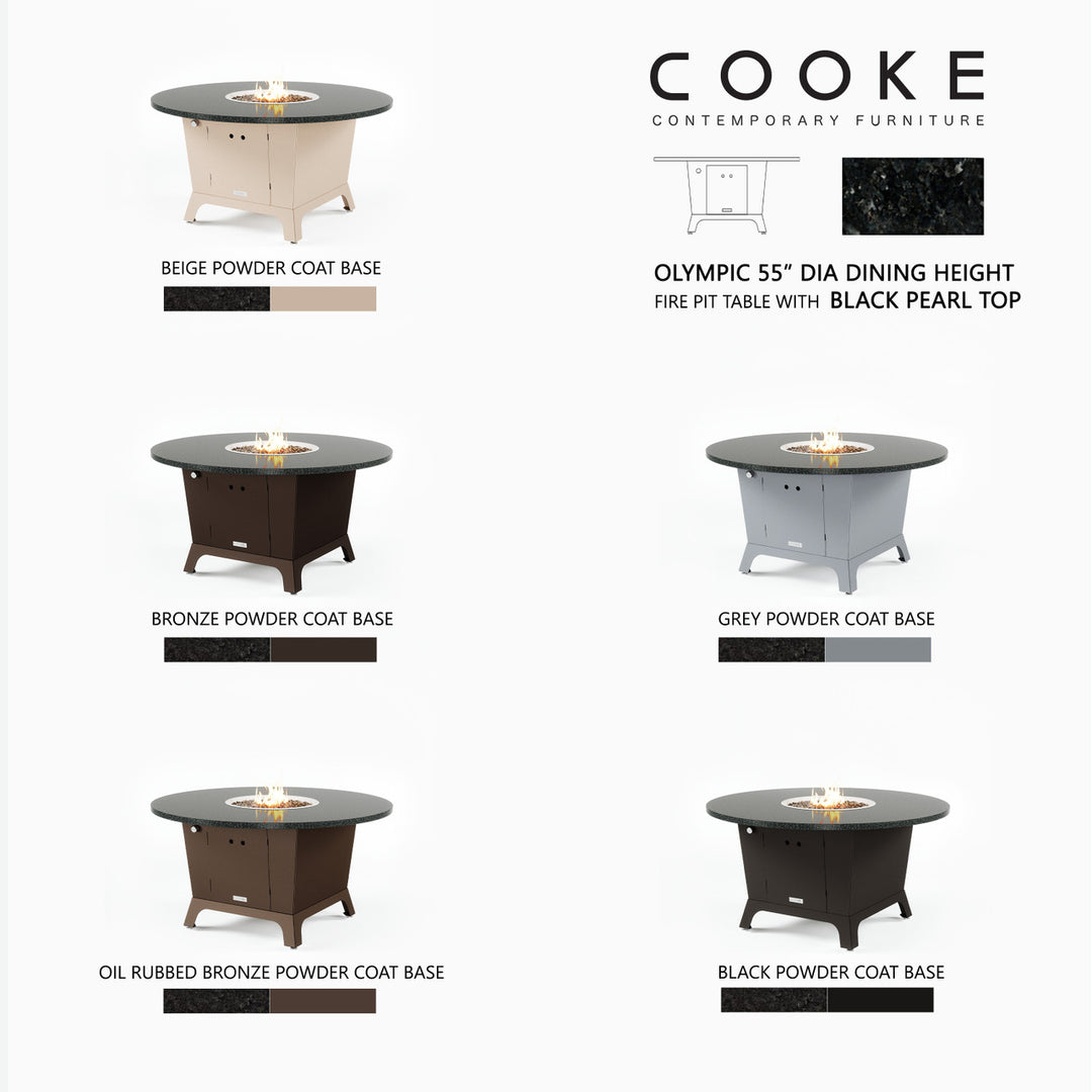 COOKE Olympic Fire Pit Table 55'' Diameter x 30" - Stone Top