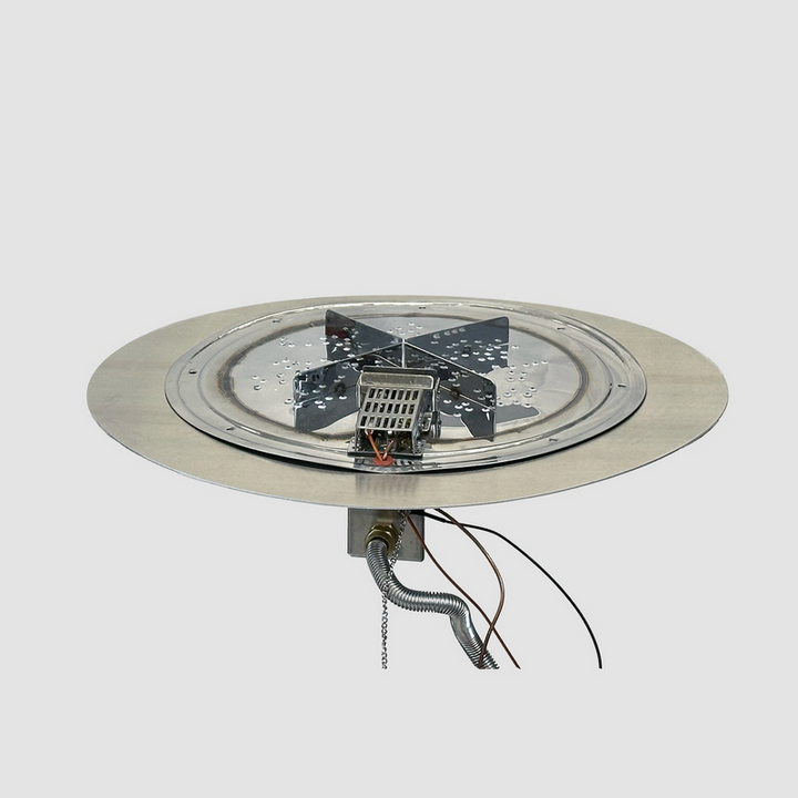 Outdoor Greatroom - 30" Round Crystal Fire Plus Gas Burner Insert and Plate Kit