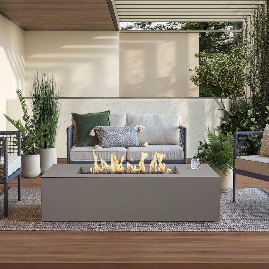Real Flame 58" Low Profile Rectangular Aluminum Propane Fire Pit