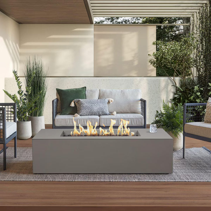 Real Flame 58" Low Profile Rectangular Aluminum Propane Fire Pit