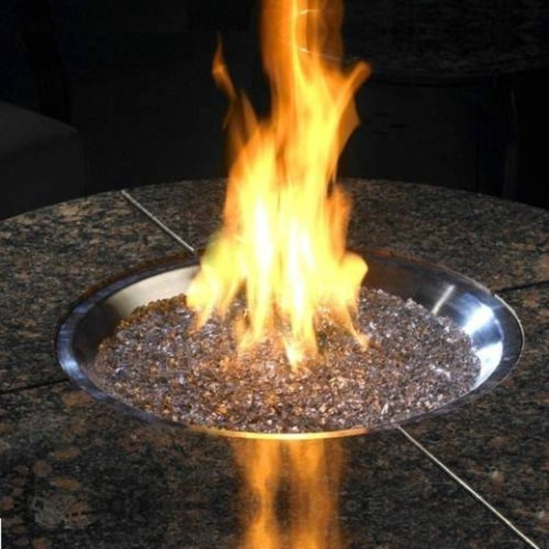 Outdoor Greatroom - 20" Round Crystal Fire Plus Gas Burner Insert and Plate Kit