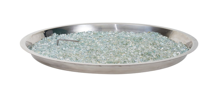 Outdoor Greatroom - 30" Round Crystal Fire Burner with Diamond Crystal Fire Gems