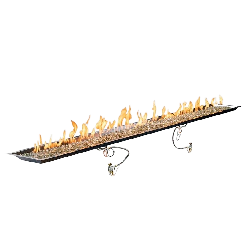 Outdoor Greatroom 12" x 108" Linear Crystal Fire Plus Gas Burner
