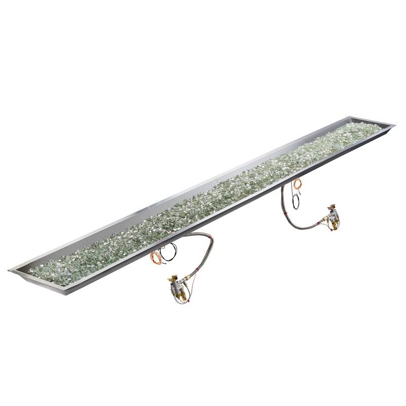Outdoor Greatroom 12" x 108" Linear Crystal Fire Plus Gas Burner