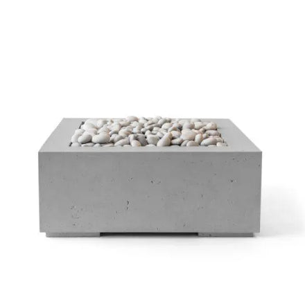 ALEA 32 Square Outdoor Fire Feature, Minimalist Concrete Gas Fire Pit