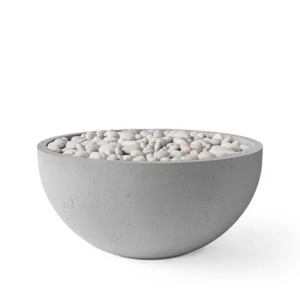 SERENADE 32 Round Bowl Outdoor Fire Pit, 32in Concrete Gas Fire Feature