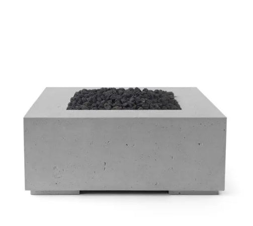ALEA 40 Square Outdoor Fire Feature, 40" Concrete Fire Pit, 65K–90K BTU, Modern Patio Fire Pit