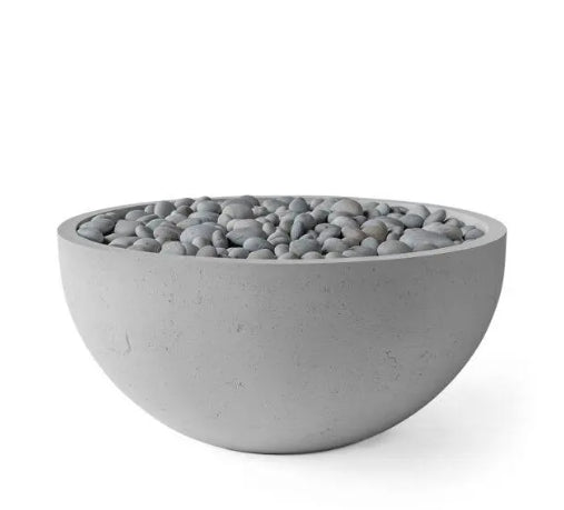 SERENADE 40 Round Bowl Outdoor Fire Pit, 40in Concrete Gas Fire Feature