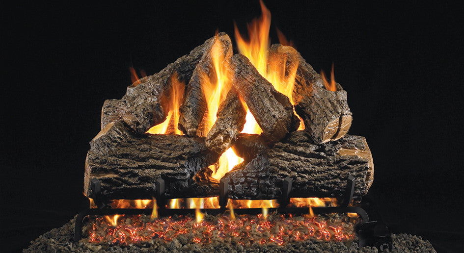 American Fyre Designs - Charred Oak (Vented) Log Sets for Fireplaces - Size 16"