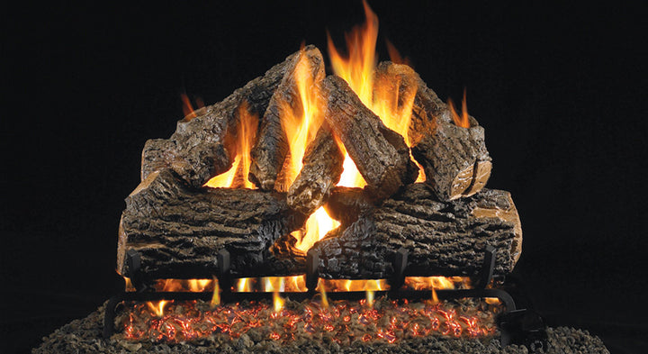 American Fyre Designs - Charred Oak (Vented) Log Sets for Fireplaces - Size 24"