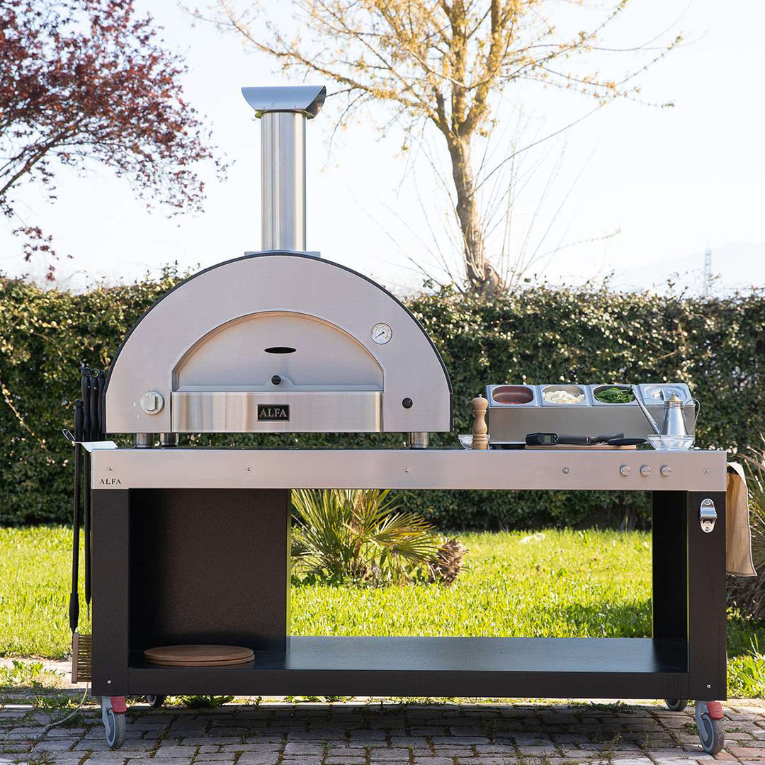 Alfa Classico 4 Pizze Gas-Fired Pizza Oven In Ardesia Grey - FXCL-4P-MGRA-U