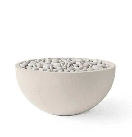 SERENADE 32 Round Bowl Outdoor Fire Pit, 32in Concrete Gas Fire Feature