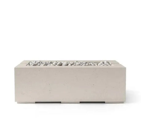 AVERA 48 Rectangular Outdoor Fire Feature, 48" Concrete Gas Fire Pit, Modern Patio Fire Pit