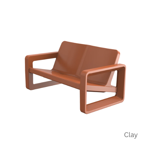Deck Loveseat - Modern Outdoor Resin Loveseat for Patios, Porches & Pool Ledges