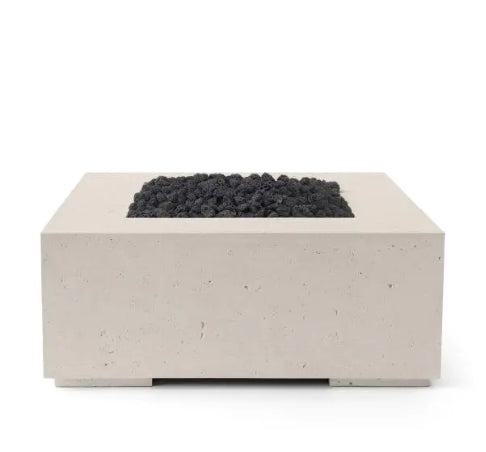 ALEA 40 Square Outdoor Fire Feature, 40" Concrete Fire Pit, 65K–90K BTU, Modern Patio Fire Pit