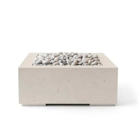 ALEA 32 Square Outdoor Fire Feature, Minimalist Concrete Gas Fire Pit