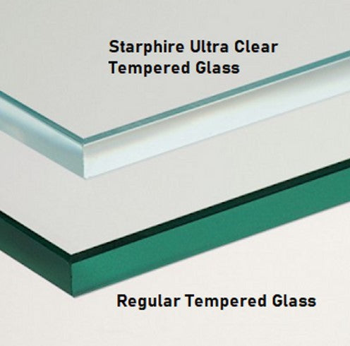 COOKE Custom Clamped Starphire Ultra-Clear Glass Wind Screen For Any Firepit (Glass: 3/8" Thick, 6" Height)