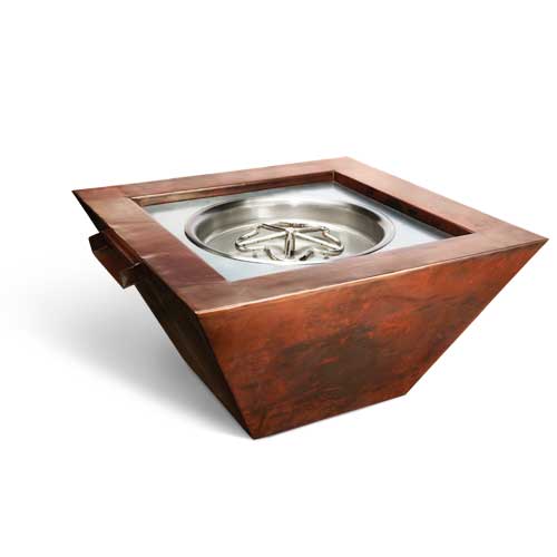 HPC 36" Fire Smooth Sierra Copper Fire & Water Bowl (Match Lit, LP, Torpedo)