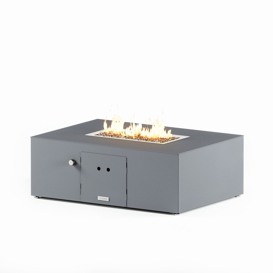 COOKE Costa Mesa Fire Pit Table  47" x 33" x 17" - Aluminum Top