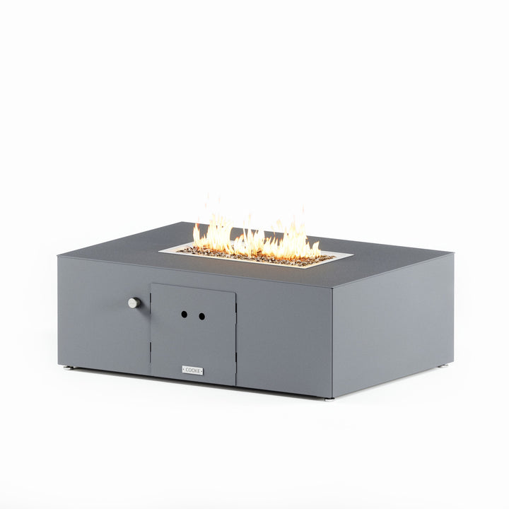 COOKE Costa Mesa Fire Pit Table  47" x 33" x 17" - Aluminum Top