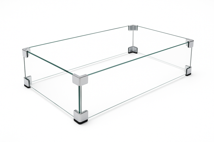 COOKE Custom 3/16" Clamped Glass Wind Screen For Any Firepit