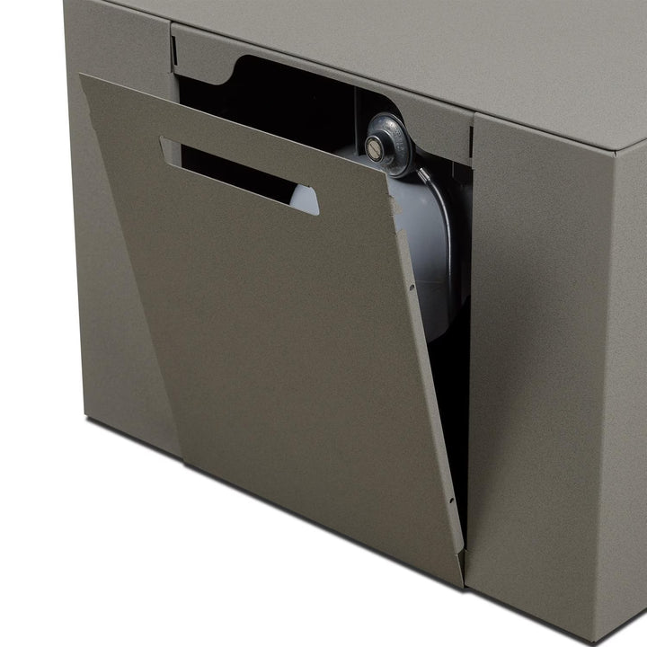 Covewood 58-Inch Rectangular Aluminum Natural Gas Fire Pit in Cloud Gray – Ships Propane with Conversion Kit