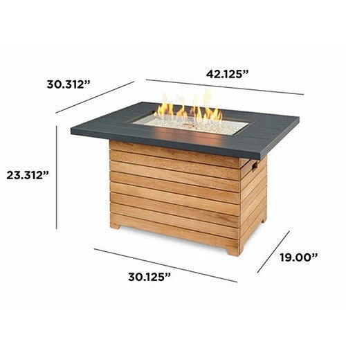 Outdoor Greatroom Darien Rectangular Fire Pit Table (DAR-1224-K)