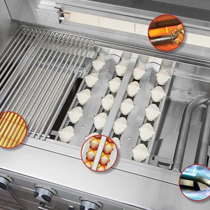 Delta Heat 38-Inch 3-Burner Built-In Grill with Infrared Rotisserie Burner
