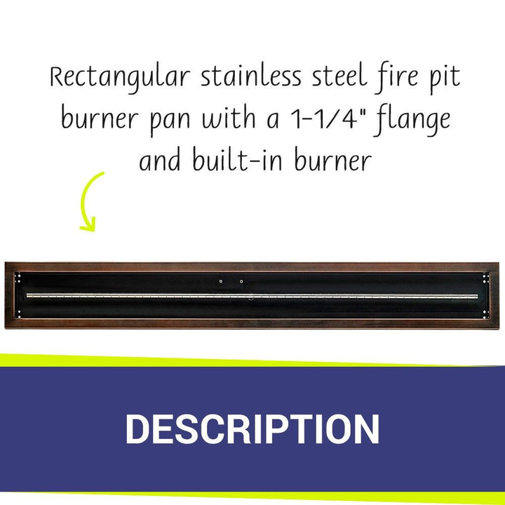 American Fire Glass Linear Oil Rubbed Bronze Drop-in Pan with Burner - OB-LCB-60