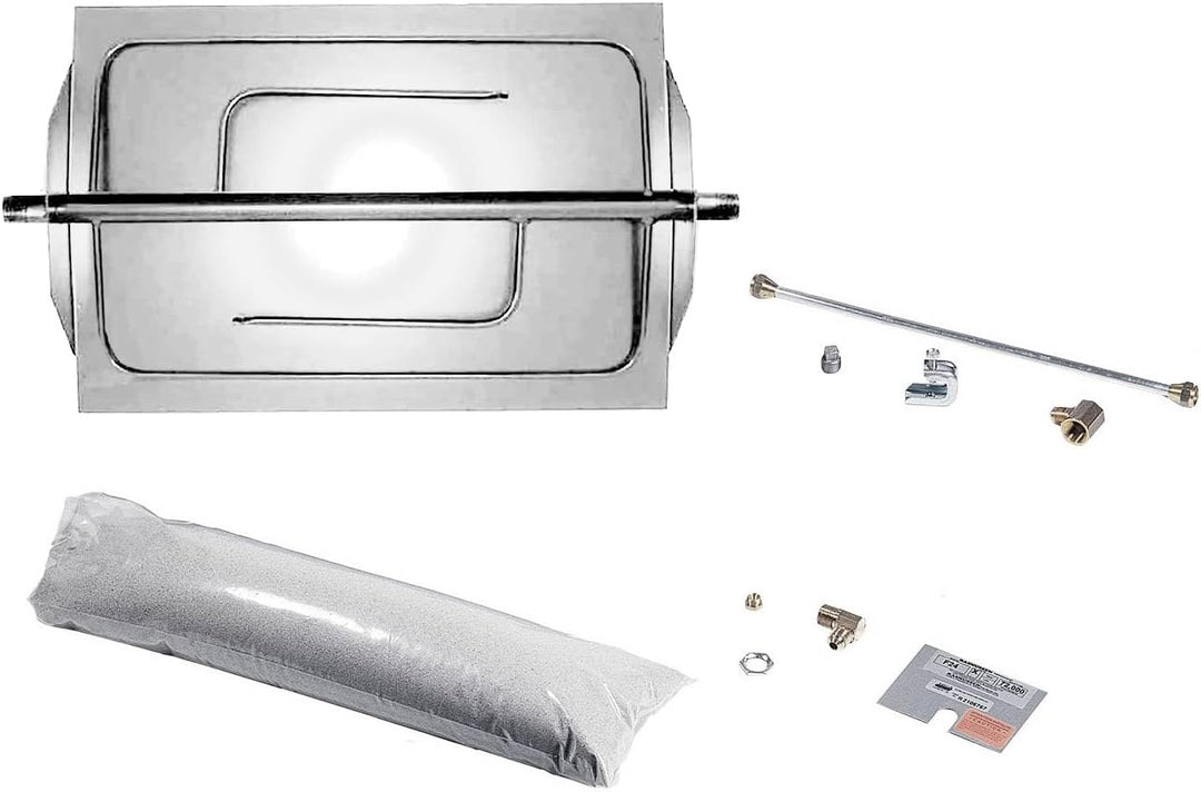 Rasmussen Double Sided Custom Embers Pan Stainless Steel Burner and Grate Kit - Natural Gas Fuel